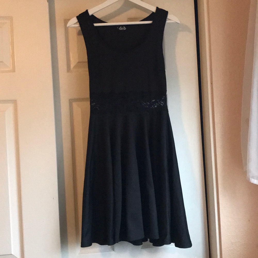 Black midi dress w lace